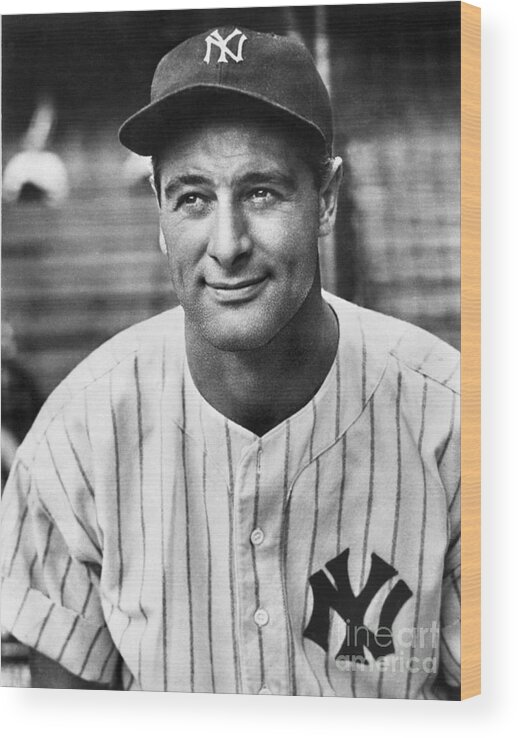 People Wood Print featuring the photograph Lou Gehrig by National Baseball Hall Of Fame Library