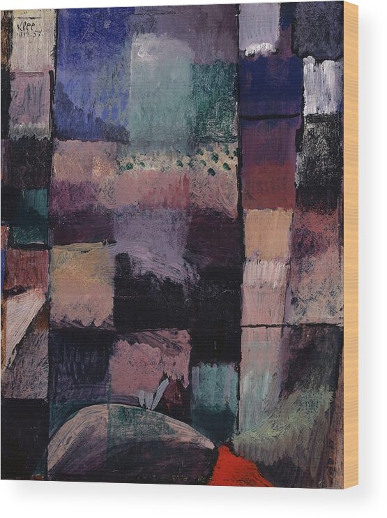 Paul Klee Wood Print featuring the painting About a motif from Hammamet by Paul Klee by Mano Art