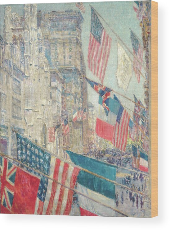 Childe Hassam Wood Print featuring the painting Allies Day by Childe Hassam by Mango Art