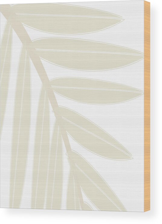 Palm Leaf Wood Print featuring the digital art Boho Pastel Palm Leaf Abstract #3 by Bob Pardue