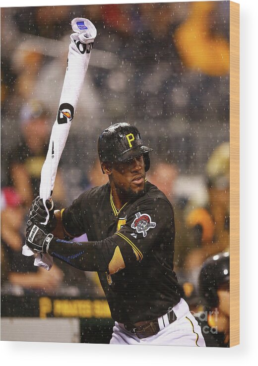 On-deck Circle Wood Print featuring the photograph Starling Marte by Jared Wickerham