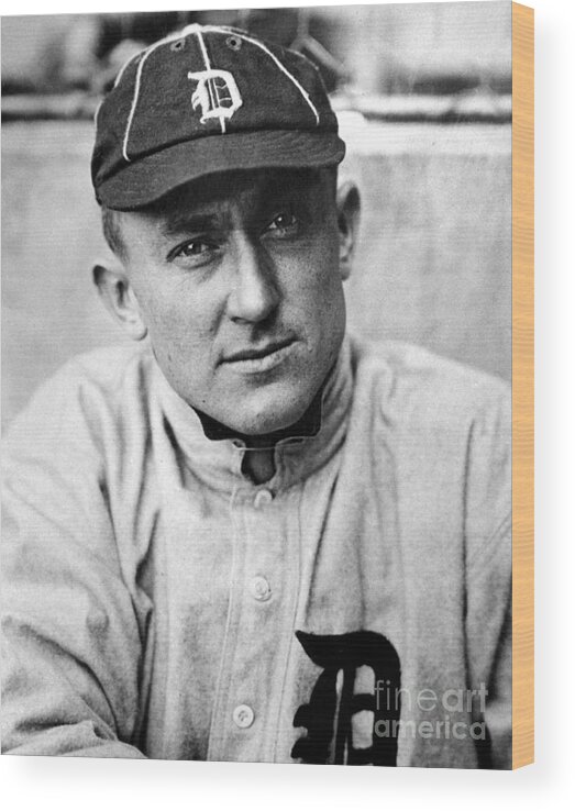 National League Baseball Wood Print featuring the photograph Ty Cobb #3 by National Baseball Hall Of Fame Library