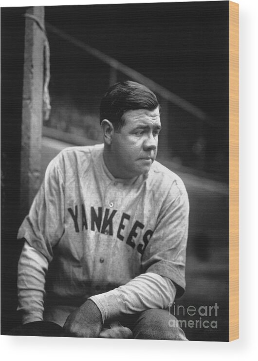 People Wood Print featuring the photograph Babe Ruth by National Baseball Hall Of Fame Library