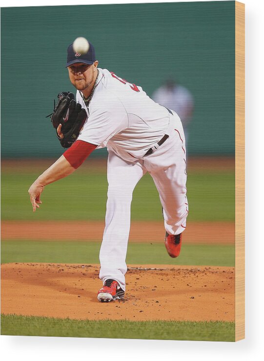 American League Baseball Wood Print featuring the photograph Jon Lester by Jared Wickerham