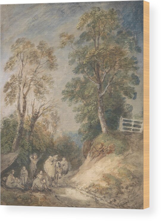Thomas Gainsborough Wood Print featuring the painting Thomas Gainsborough, English, #4 by MotionAge Designs