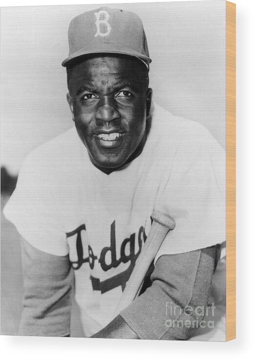People Wood Print featuring the photograph Jackie Robinson by National Baseball Hall Of Fame Library