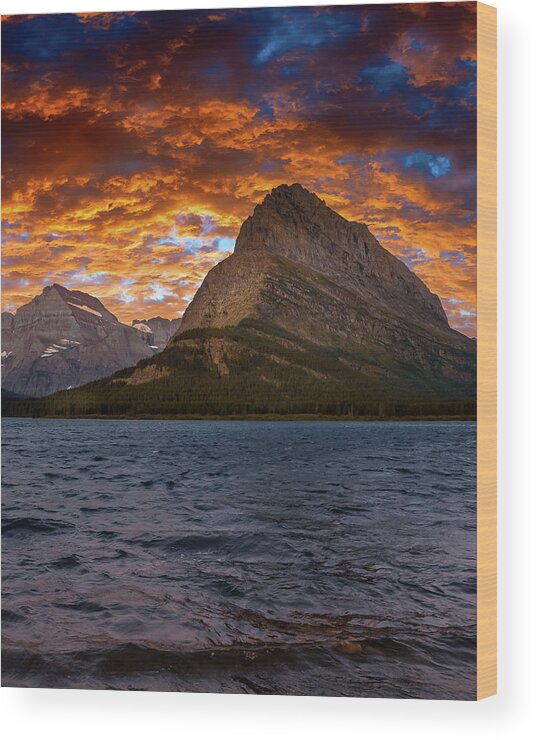Many Glacier Wood Print featuring the photograph Glacier National Park #9 by Brian Venghous