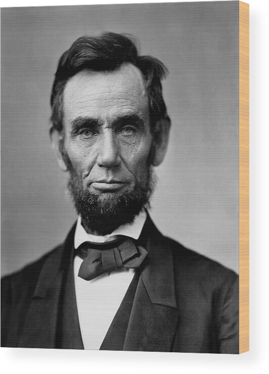 Lincoln Wood Print featuring the photograph Abraham Lincoln by War Is Hell Store
