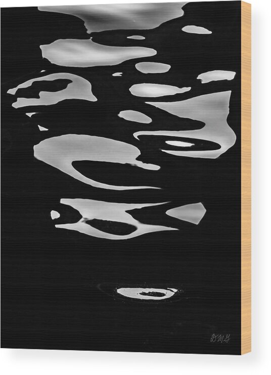 Abstract Wood Print featuring the photograph Abstract Reflection V BW by David Gordon