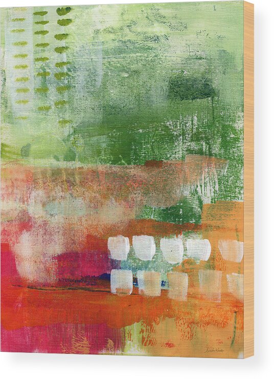 Abstract Wood Print featuring the mixed media Abstract Spring- Art by Linda Woods by Linda Woods