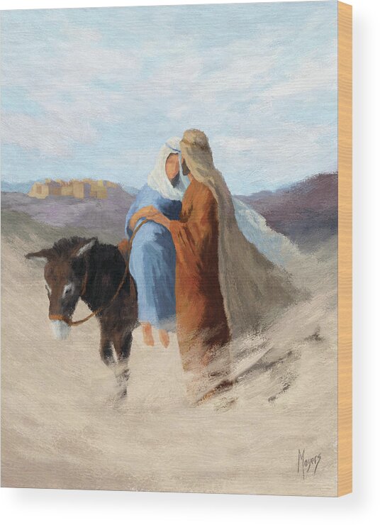 Mary And Joseph Wood Print featuring the digital art Advent Journey by Mike Moyers