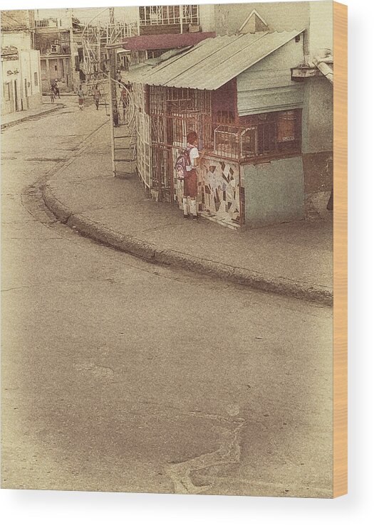 Street Scene Wood Print featuring the photograph After School Treat by M Kathleen Warren