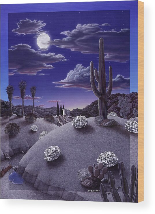 Desert Wood Print featuring the painting After the Rain by Snake Jagger