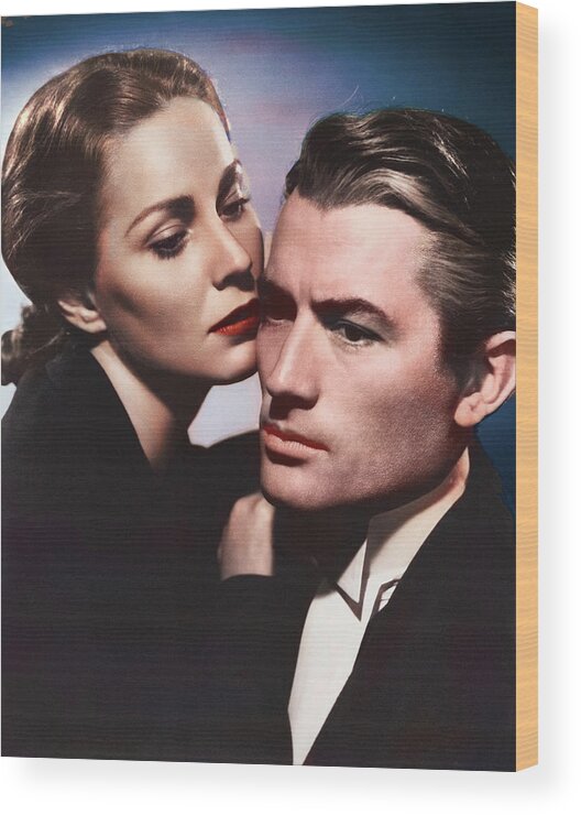 Alida Wood Print featuring the photograph Alida Valli and Gregory Peck - 1947 by Movie World Posters