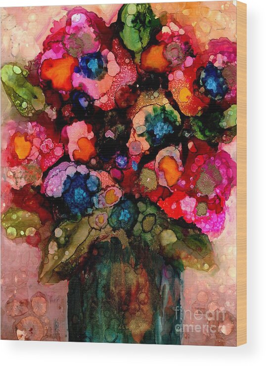  Wood Print featuring the painting Antique Bouquet by Beth Kluth