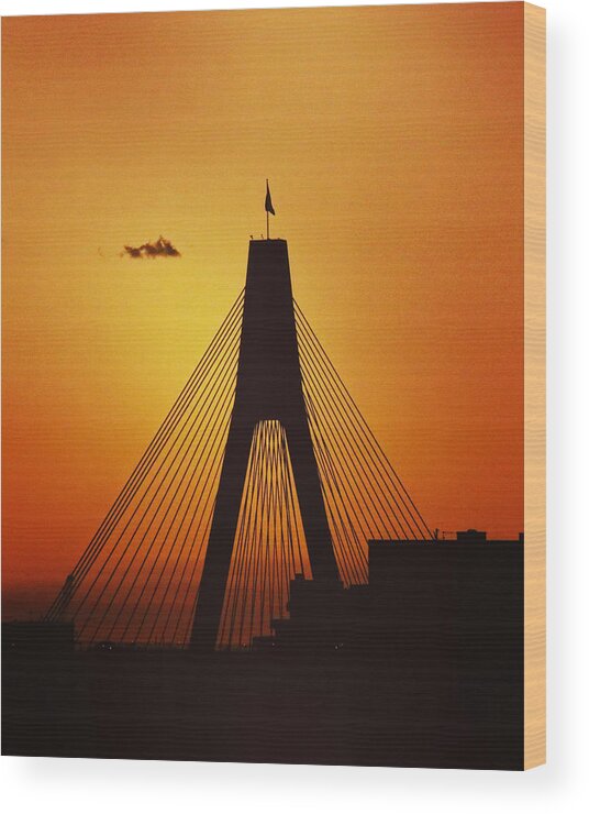 Anzac Wood Print featuring the photograph Anzac Bridge by Sarah Lilja