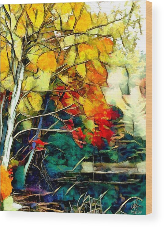 Trees Wood Print featuring the digital art Autumn by Pennie McCracken