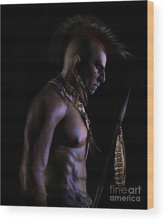 Warrior Wood Print featuring the digital art Be Still Warrior by Shanina Conway