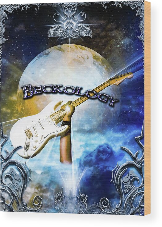 Jeff Beck Wood Print featuring the digital art Beckology by Michael Damiani