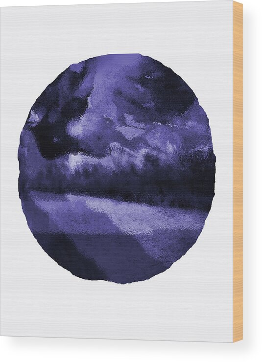 Blue Wood Print featuring the photograph Blue Circular Waterside Landscape by Itsonlythemoon -