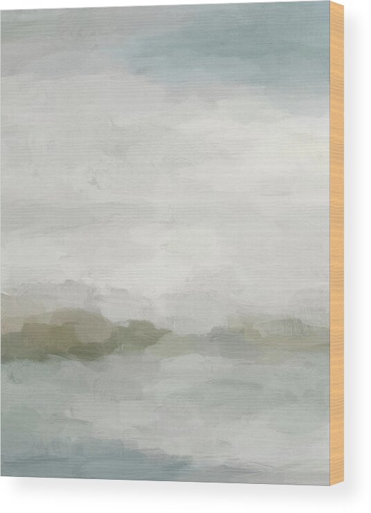 Light Teal Wood Print featuring the painting Break in the Weather III by Rachel Elise