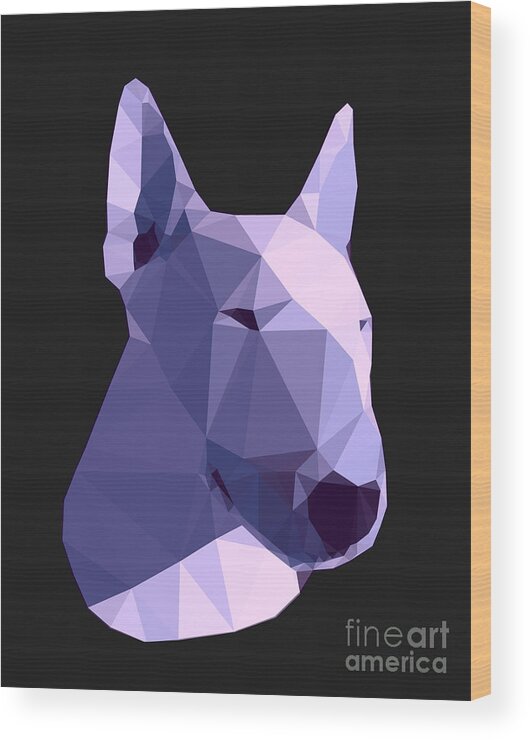 Bull Terrier Wood Print featuring the digital art Bull Terrier in Purple by Jindra Noewi