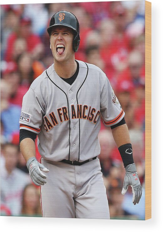 National League Baseball Wood Print featuring the photograph Buster Posey by Elsa