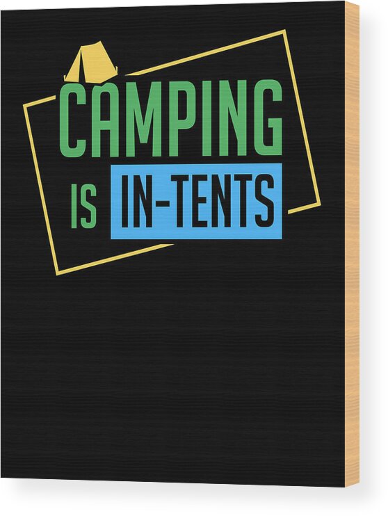 Camping Wood Print featuring the digital art Camping - Camping In Tents by Britta Zehm
