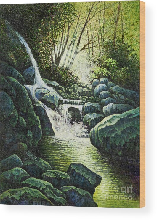 Catskills Wood Print featuring the painting Catskills 1 by Michael Frank
