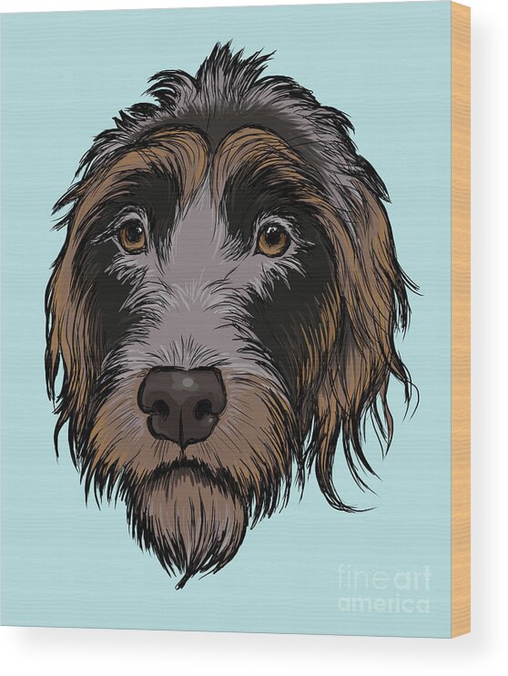 Bohemian Wirehaired Pointer Wood Print featuring the digital art Cesky Fousek by Jindra Noewi