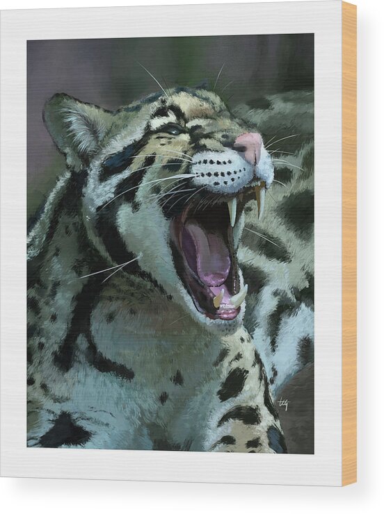 Cheetah Wood Print featuring the digital art Cheetah by Tom Gehrke