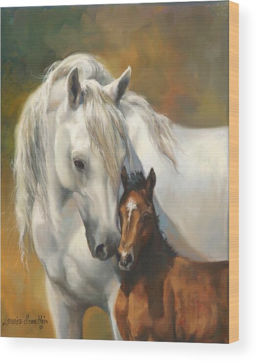 Bay Horse Wood Print featuring the painting Cherished by Laurie Snow Hein