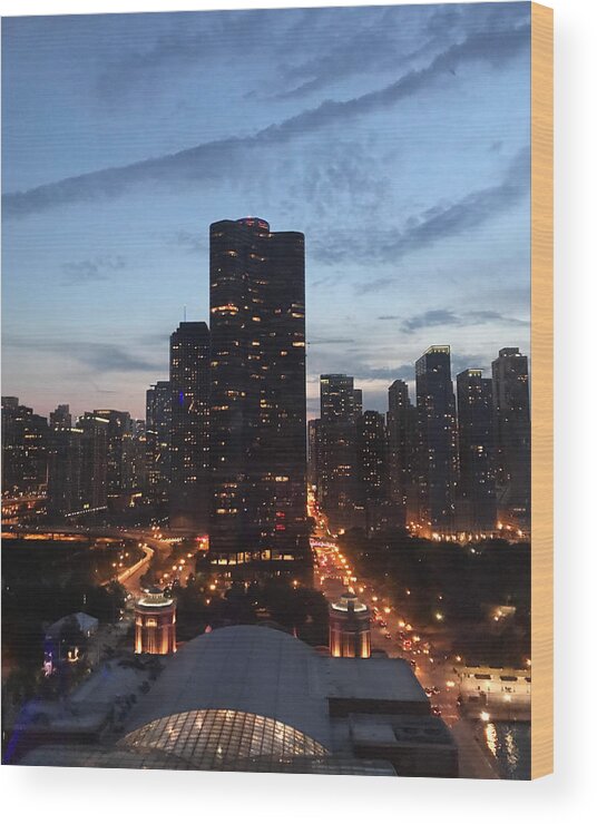 Chicago Wood Print featuring the photograph Chicago at Dusk by Lee Darnell