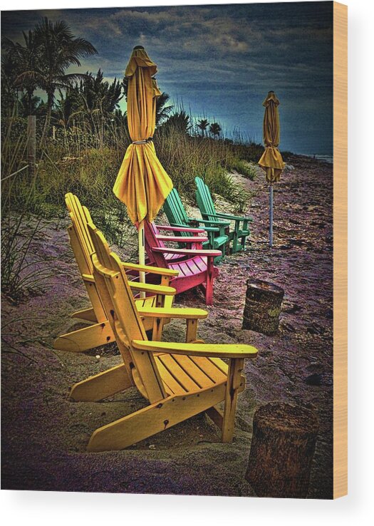 Yellow-orange Wood Print featuring the photograph Color on a Gray Day by Sandy Poore