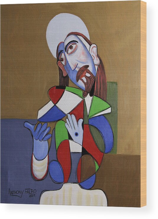 Jesus Wood Print featuring the painting Come With Me I gave You My Word by Anthony Falbo