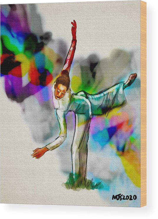 Dancer Wood Print featuring the digital art Dancing In The Fields by Michael Kallstrom