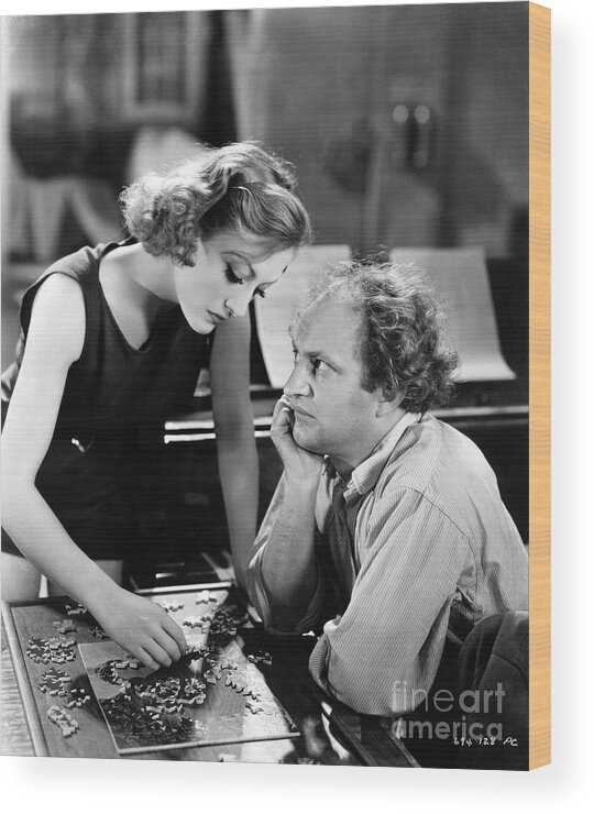 Old Hollywood Wood Print featuring the photograph Dancing Lady 1933 Joan Crawford Larry Fine by Sad Hill - Bizarre Los Angeles Archive