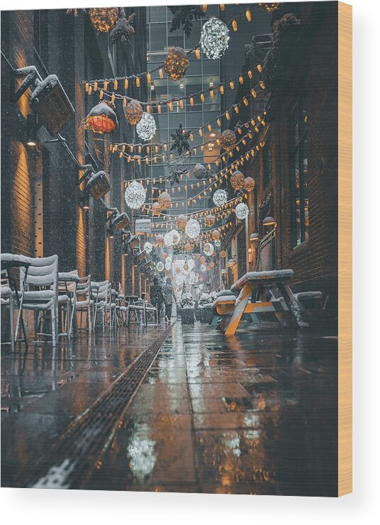 Denver Wood Print featuring the photograph Date Night in the Dairy Block by Kevin Schwalbe