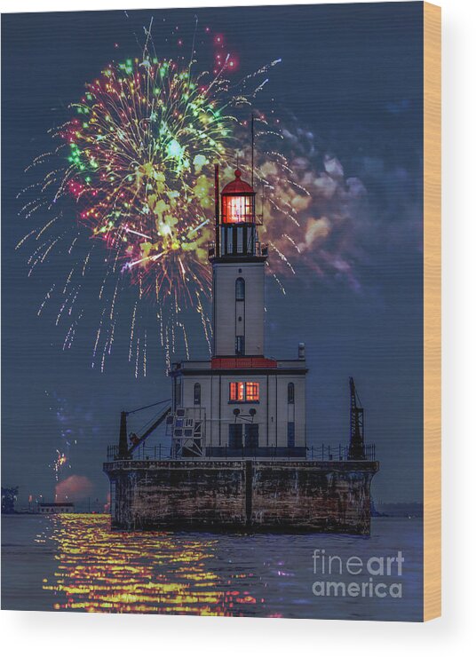 Lighthouse Wood Print featuring the photograph Detour Reef Lighthouse -5853 by Norris Seward