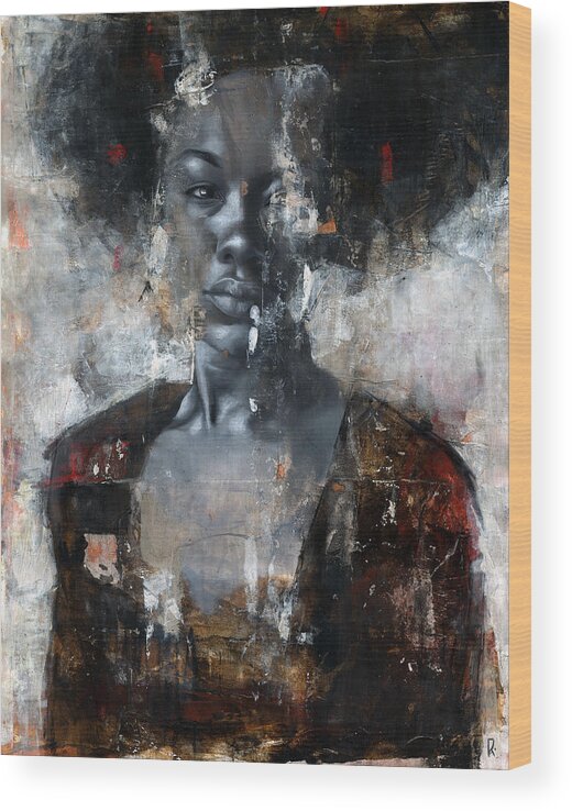 Woman Wood Print featuring the painting Divinity, Unbroken by Patricia Ariel