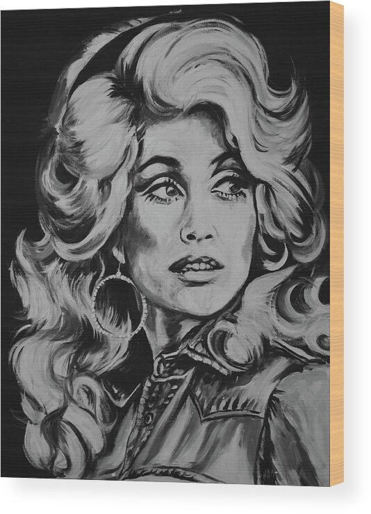 Dolly Parton Wood Print featuring the painting Dolly Parton by Melissa O Brien