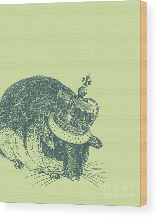 Dormouse Wood Print featuring the digital art Dormouse Prince by Madame Memento