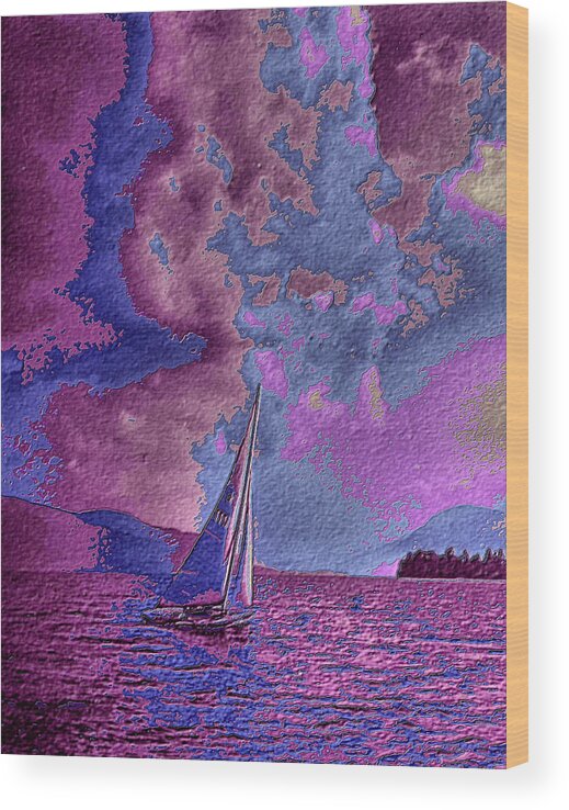 Sail Wood Print featuring the digital art Dreaming of Sailing One by Russ Considine