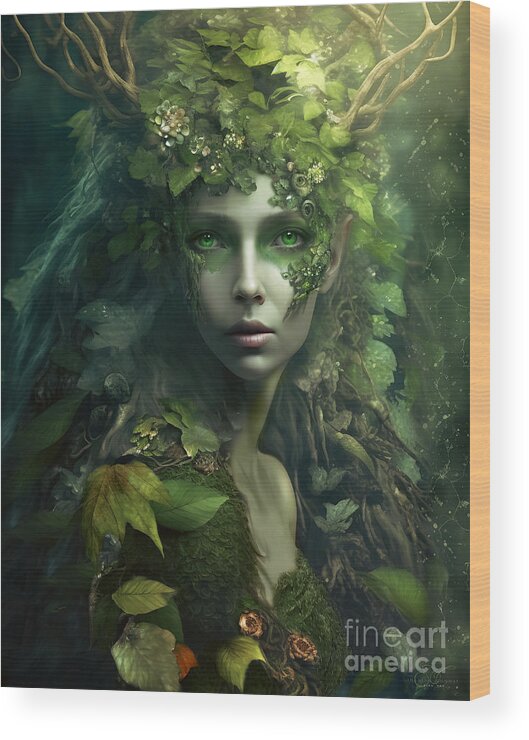 Dryad Wood Print featuring the digital art Dryad Forest by Shanina Conway