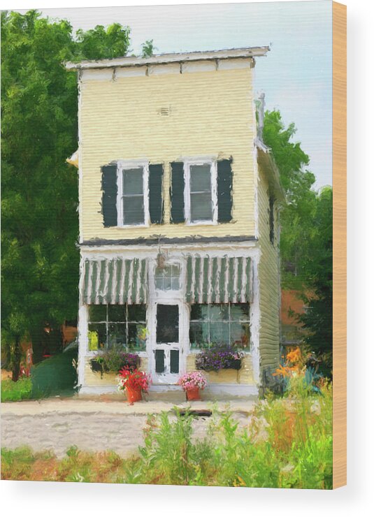 Elkhart Lake Wood Print featuring the digital art Elkhart Lake Visitor's Center by Stacey Carlson