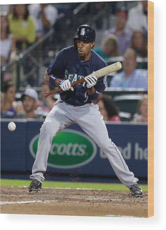 Atlanta Wood Print featuring the photograph Endy Chavez by Mike Zarrilli
