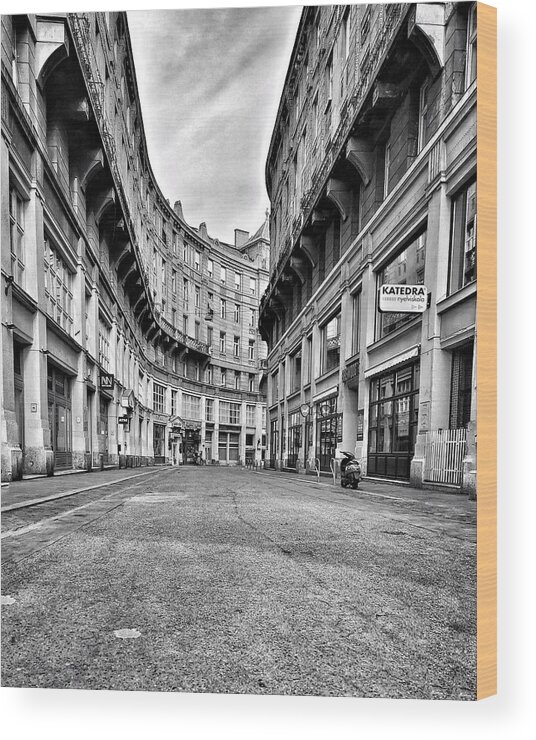Budapest Wood Print featuring the photograph Empty Streets - Budapest 2020 by Tito Slack