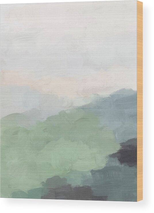 Seafoam Wood Print featuring the painting Farmland Sunset III by Rachel Elise