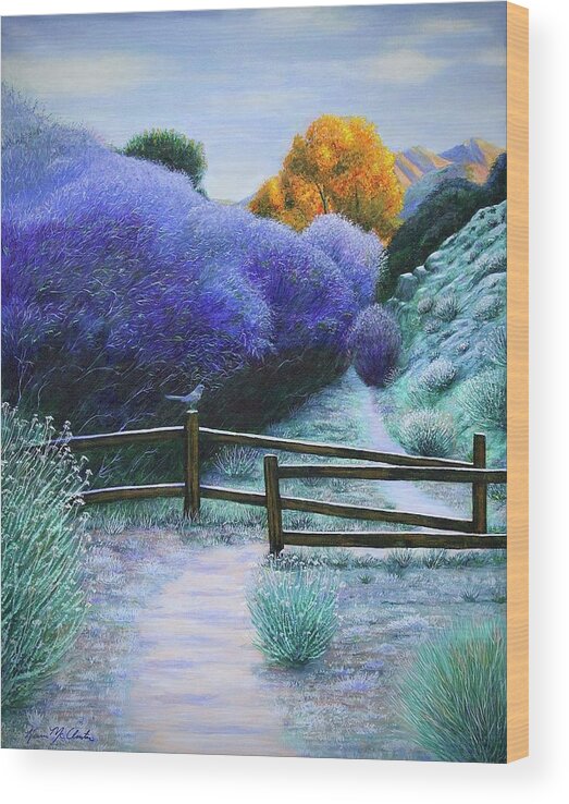 Kim Mcclinton Wood Print featuring the painting First Frost on the Mesquite Trail by Kim McClinton