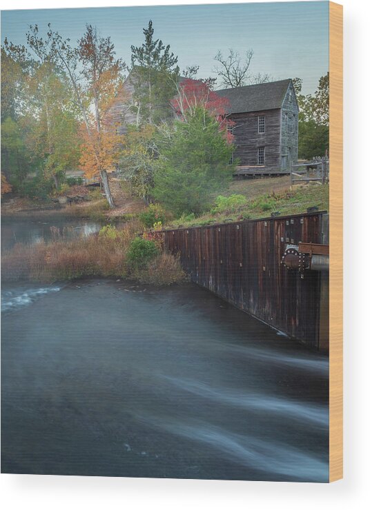 Autumn Wood Print featuring the photograph Flowing Water Past The Mill by Kristia Adams